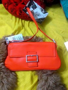 Retro Orange Buckle Shoulder Bag