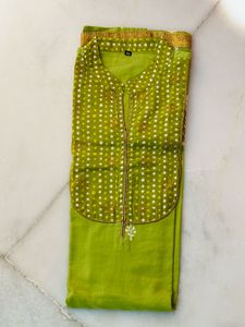 Green Embroidered Kurta