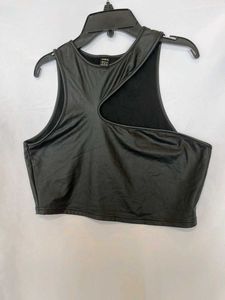 13185 SEXY SHEIN LEATHER TYPE TOP