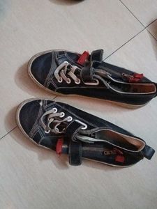 Black Sneakers with Zipper Detail