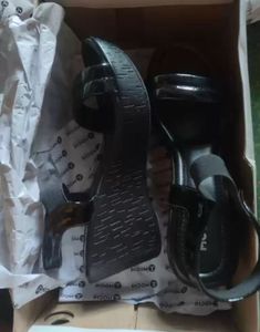 mochi black wedge heels