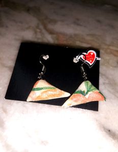 Samosa Shape Printed Earrings