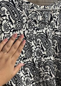Boho Ethnic Pattern White Short Kurti