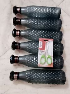 Diamond Design Plastic Bottle(6)+Scissors