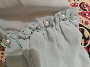 Light Blue Off Shoulder Top