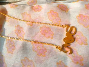 Golden plated anti tarnish Ms Initial Necklace