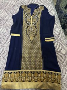 Elegant Blue & Gold Kurta