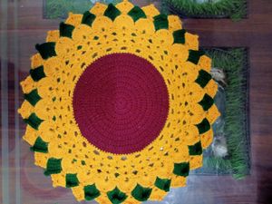 Crochet Sunflower Tabel Mat 🌼