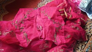 Pink Embroidered Saree