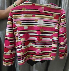 Vintage Striped &amp; Polka Dot Blazer