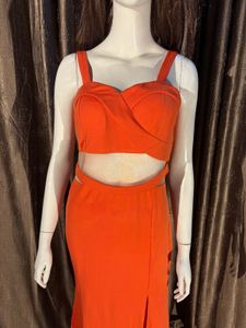 Orange Cutout Maxi Dress