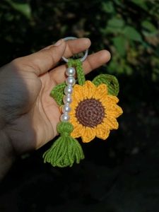 Sunflower Crochet Keychain