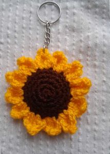 Sunflower Crochet Keychain
