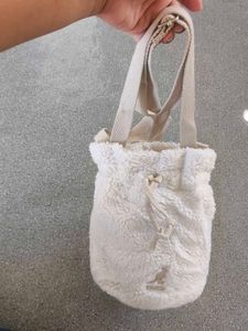 Kangol Cream Sherpa Bucket Bag