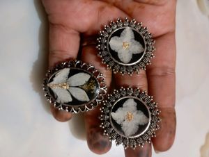 Hand Made Resin Stud With Ring
