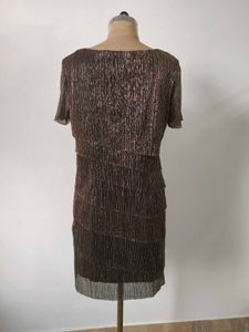 Vintage Metallic Tiered Dress