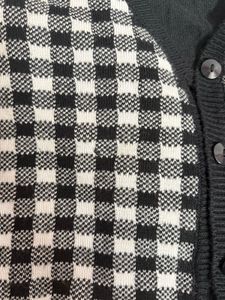 Checkered Knit Cardigan