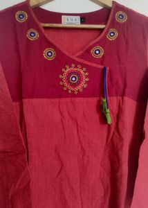 Red Kurta With Knot