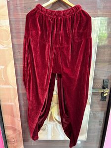 Mens White Sherwani With Red Velvet Dhoti