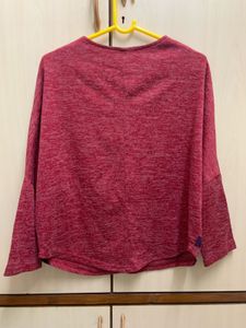 Red Marl-Effect Winter Top