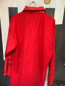 Red vintage Long Sleeve Polo Shirt