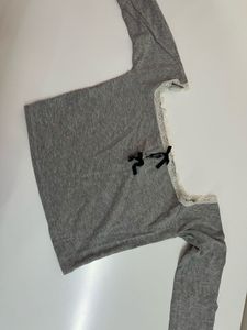 Cute Grey Long Sleeve Top