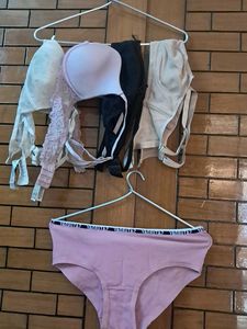 Combo Of Five Imported Fabric Bra N Panty