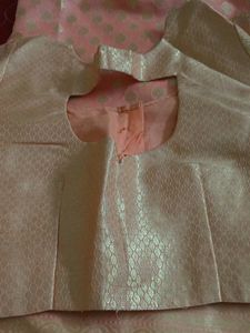 Peach Banarasi Saree with Blouse