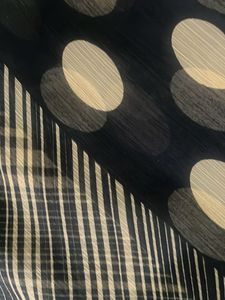 Black and Cream Polka Dot &amp; Stripe Fabric