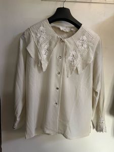 Vintage Style Lace Collar Blouse