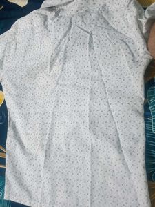White Shirt With Black Little Design