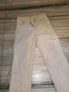 Beige Flared Cargo Jeans 👖