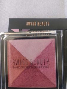 SWISS BEAUTY BAKED BLUSHER&amp; HIGHLIGHTER