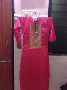 Pink Embroidered Kurta