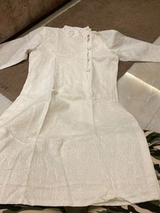 Elegant White Embroidery Kurta