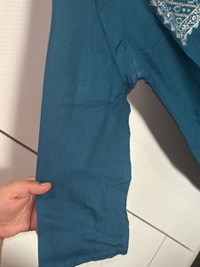 Teal Embroidered Kurti