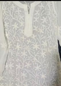 White Chikenkari Kurta 🤍