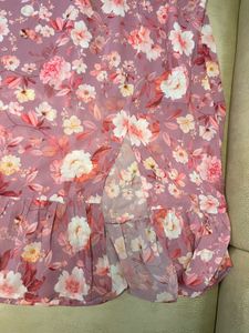 Floral Midi Dress with Puff Sleeves