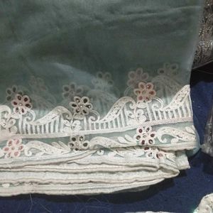 Organza Fabric Unstitched Pakistani Suit