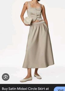 WITH TAG! MARK & SPENCER Elegant Beige Satin Skirt
