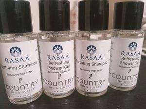 RASAA refreshing Shower Gel& Nurturing Shampoo. Exclusive Packed For COUNTRY Inn& Suites By One Pair It's Totally New