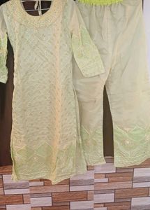 Embroided Green Suit Set