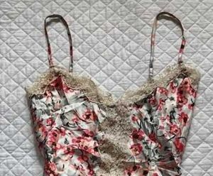 Floral Lace Trim Slip Dress