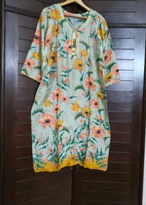 Women Mint Green Colour Floral Printed Kurta Set