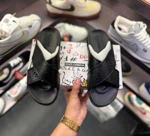 Dolce &amp; Gabbana Black Leather Slides