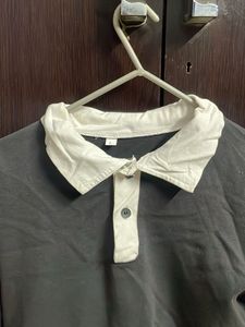 Grey Full Sleves Collor Top