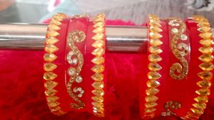 Red &amp; Gold Bangle Set