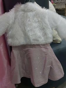 Cute Girls' Dress with Fur Shrug 💗