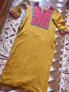 MUSTARD KURTI SET