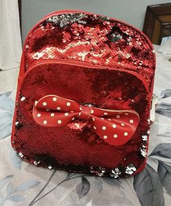 Sparkly Red Sequin Bow Backpack